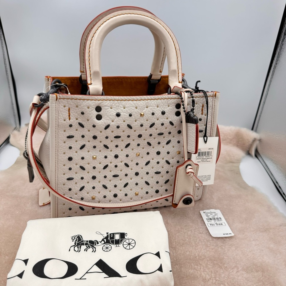 Coach 1941 Rogue 25 | 75th Anniversary Rivets Chalk NWT!